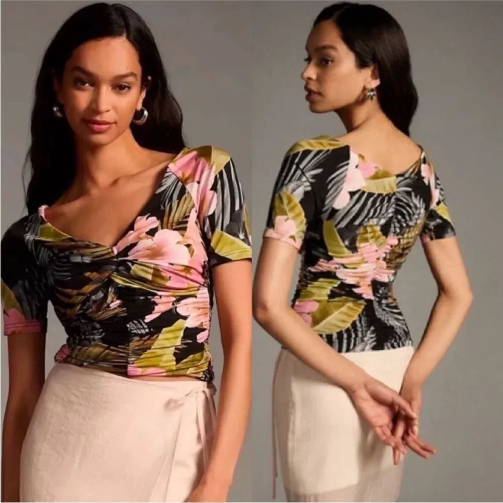 Favorite Daughter NWT The Bad Decisions Ruched Top in Hawaiian Clay Size Small